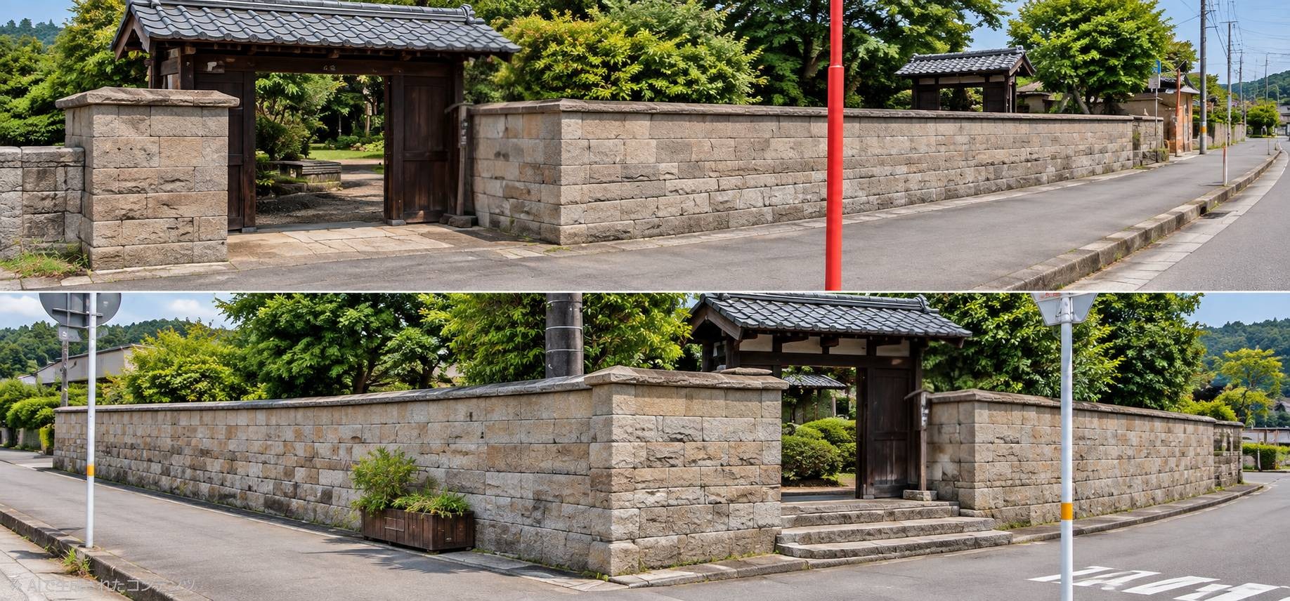 門のある切石石垣